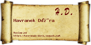 Havranek Dóra névjegykártya